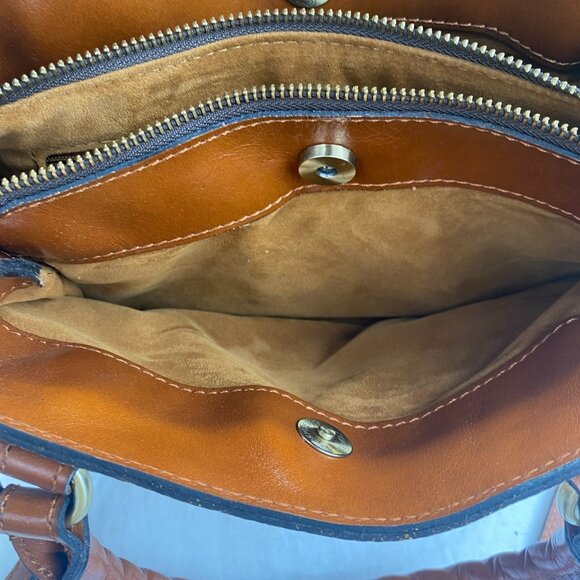 Patricia Nash ‘Norcia’ Metallic Python Print Cracked Leather‎ Satchel Crossbody - Picture 12 of 15